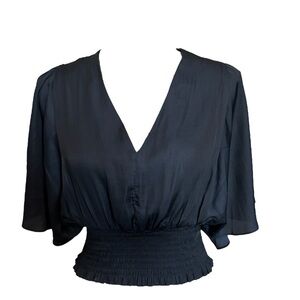 Women’s Grade & Gather black satin crop top, NWT!